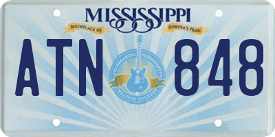 MS license plate ATN848