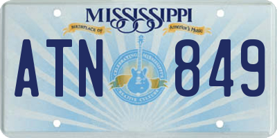 MS license plate ATN849