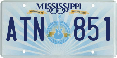 MS license plate ATN851