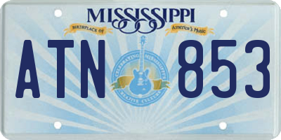 MS license plate ATN853