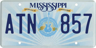MS license plate ATN857