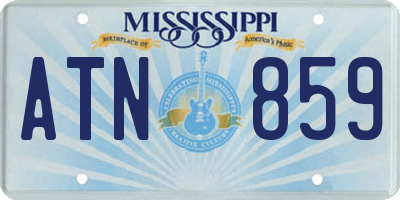 MS license plate ATN859
