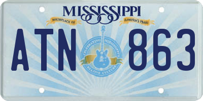 MS license plate ATN863