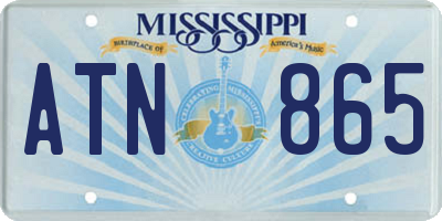 MS license plate ATN865