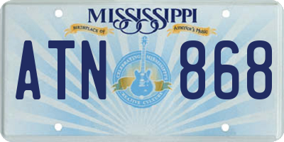 MS license plate ATN868