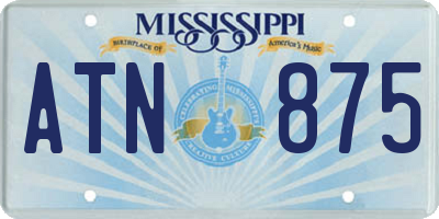 MS license plate ATN875