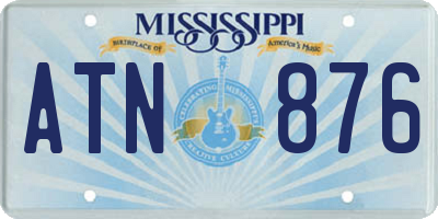 MS license plate ATN876