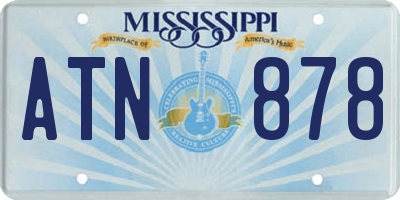 MS license plate ATN878