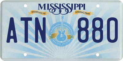 MS license plate ATN880