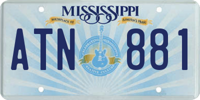MS license plate ATN881