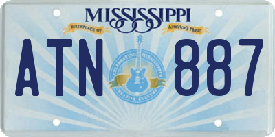 MS license plate ATN887