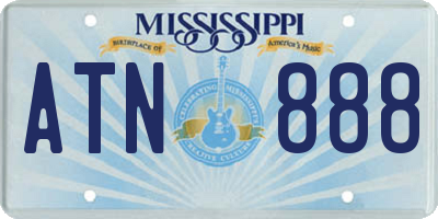 MS license plate ATN888
