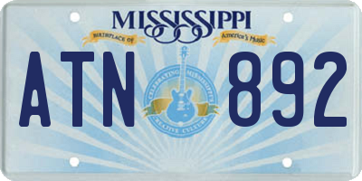 MS license plate ATN892