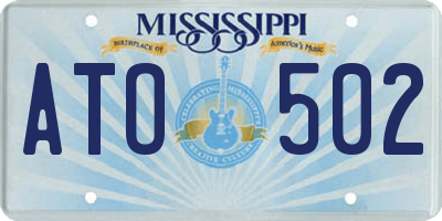 MS license plate ATO502