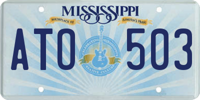 MS license plate ATO503