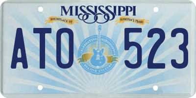 MS license plate ATO523