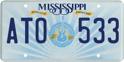 MS license plate ATO533