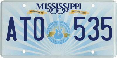 MS license plate ATO535