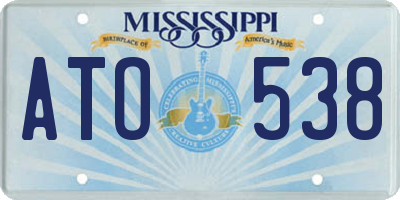 MS license plate ATO538