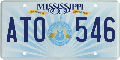 MS license plate ATO546