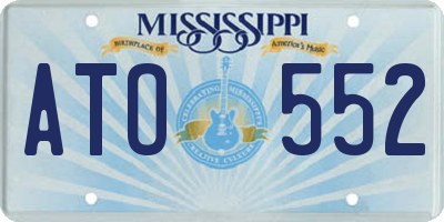 MS license plate ATO552
