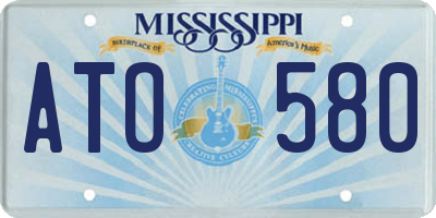 MS license plate ATO580
