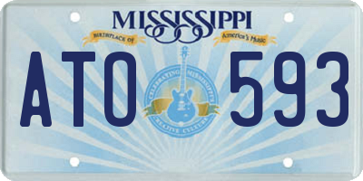 MS license plate ATO593