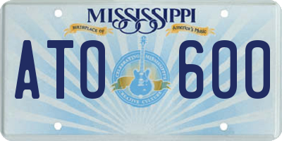 MS license plate ATO600