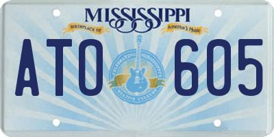 MS license plate ATO605
