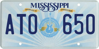 MS license plate ATO650