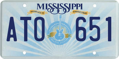 MS license plate ATO651