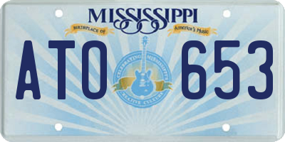 MS license plate ATO653
