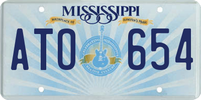 MS license plate ATO654