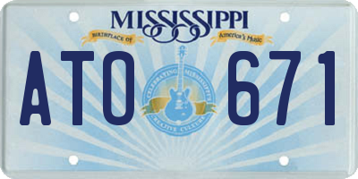 MS license plate ATO671