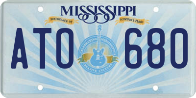 MS license plate ATO680