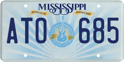 MS license plate ATO685