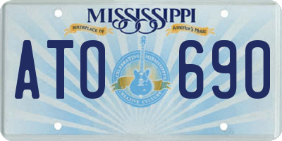 MS license plate ATO690
