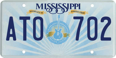 MS license plate ATO702