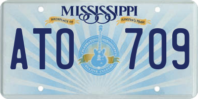 MS license plate ATO709