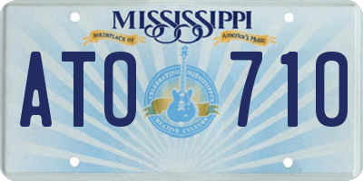 MS license plate ATO710