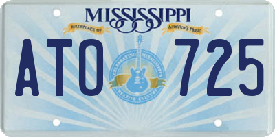 MS license plate ATO725
