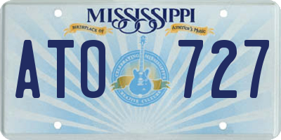MS license plate ATO727