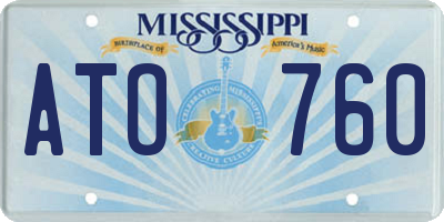 MS license plate ATO760
