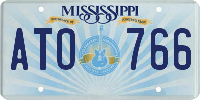 MS license plate ATO766
