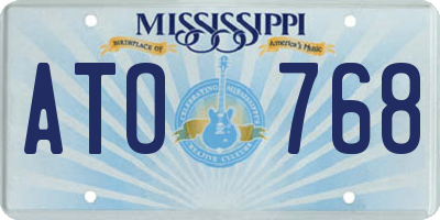 MS license plate ATO768