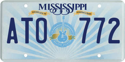 MS license plate ATO772