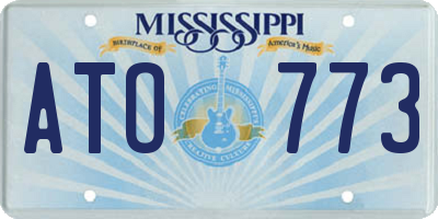 MS license plate ATO773