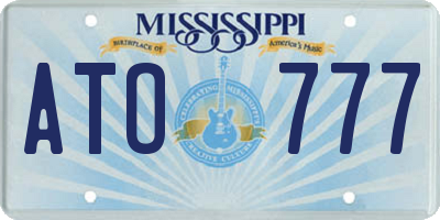 MS license plate ATO777