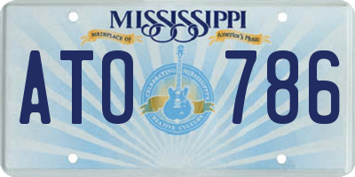 MS license plate ATO786