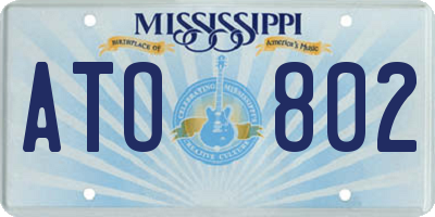 MS license plate ATO802